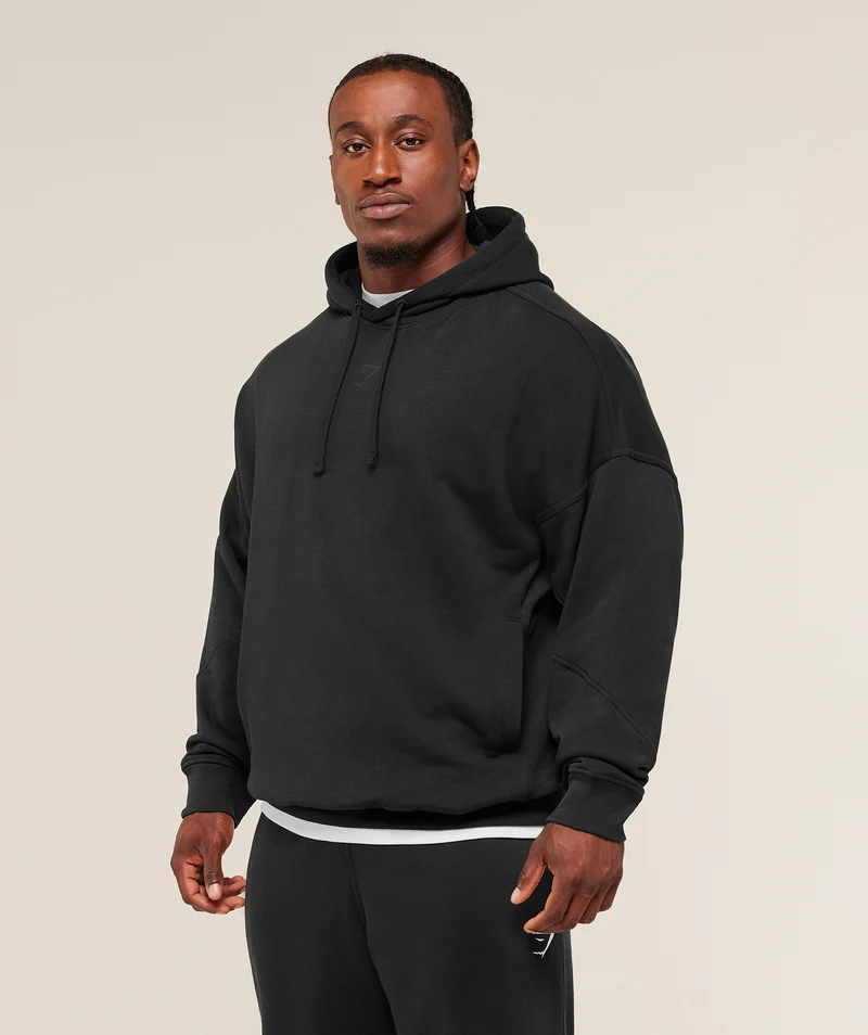 Gymshark Power Oversized Hoodie - Black/Asphalt Grey