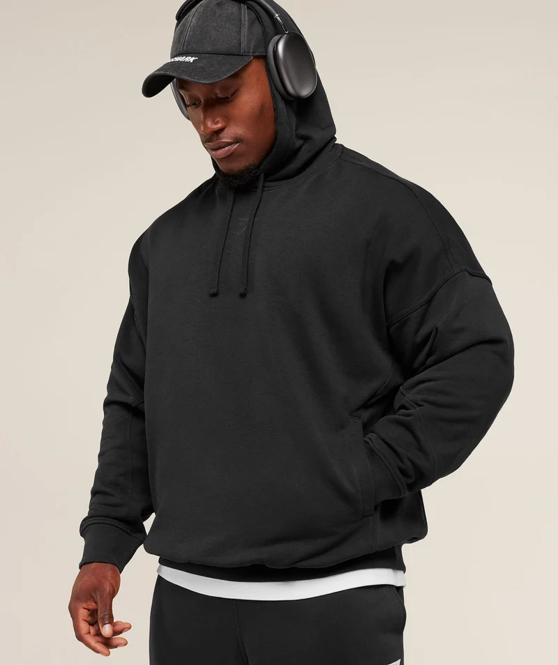 Gymshark Power Oversized Hoodie - Black/Asphalt Grey