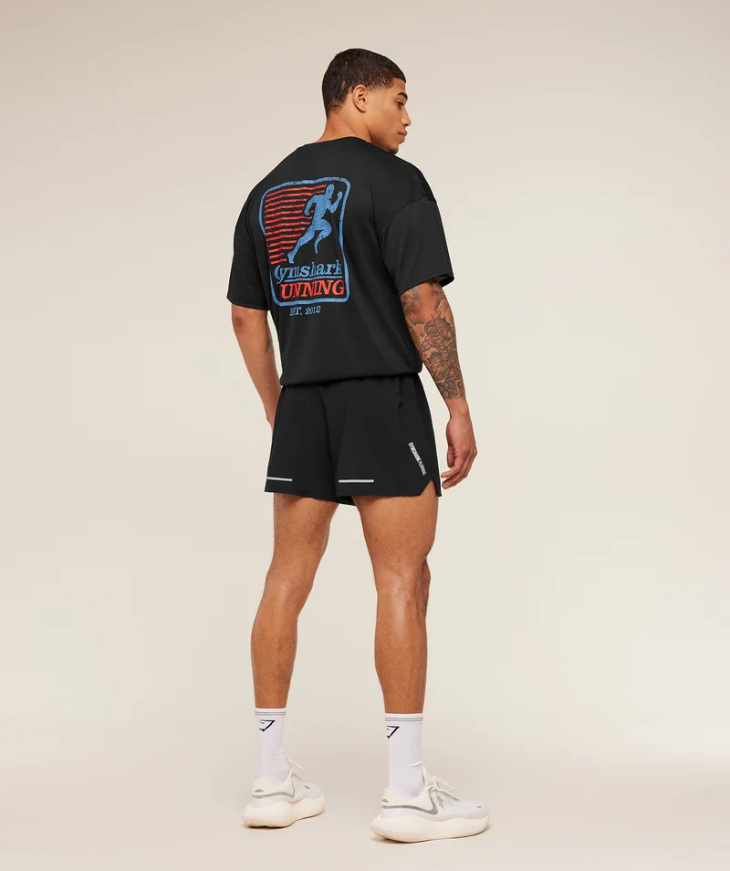 Gymshark Run Club Graphic T-Shirt - Black