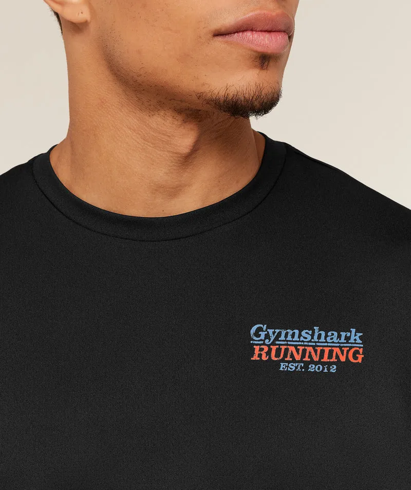 Gymshark Run Club Graphic T-Shirt - Black