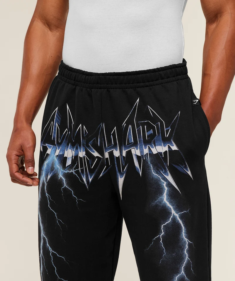 Gymshark Eagle Band Style Graphic Straight Leg Pants - Black