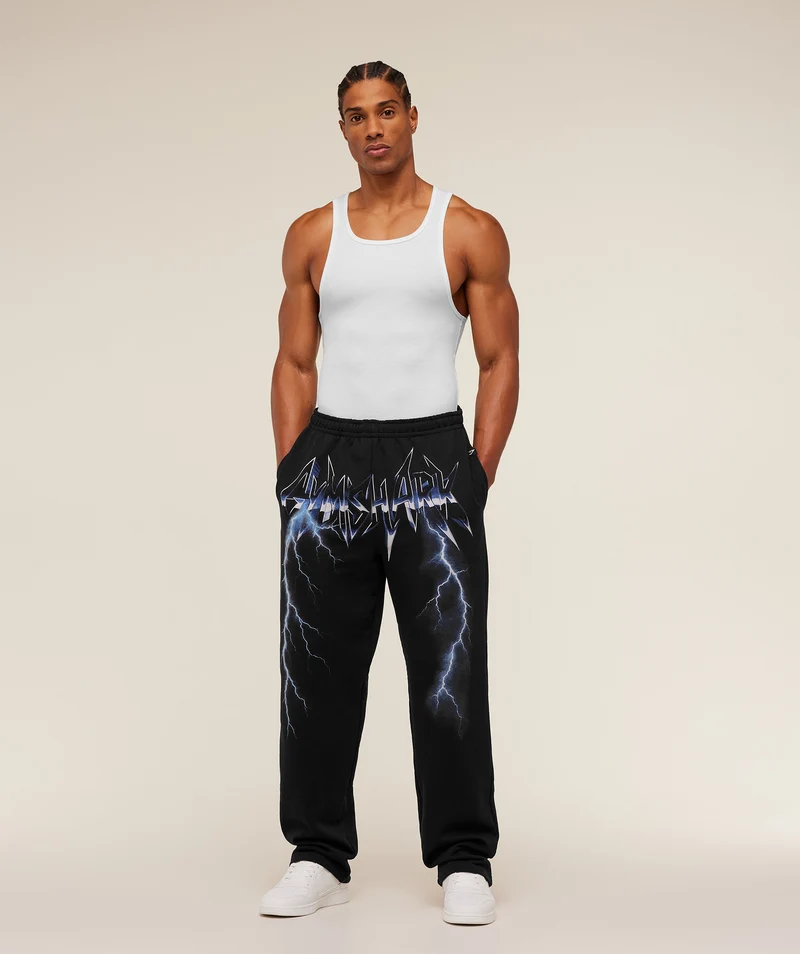 Gymshark Eagle Band Style Graphic Straight Leg Pants - Black
