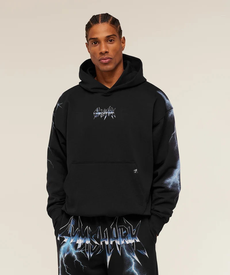 Gymshark Eagle Band Style Graphic Hoodie - Black