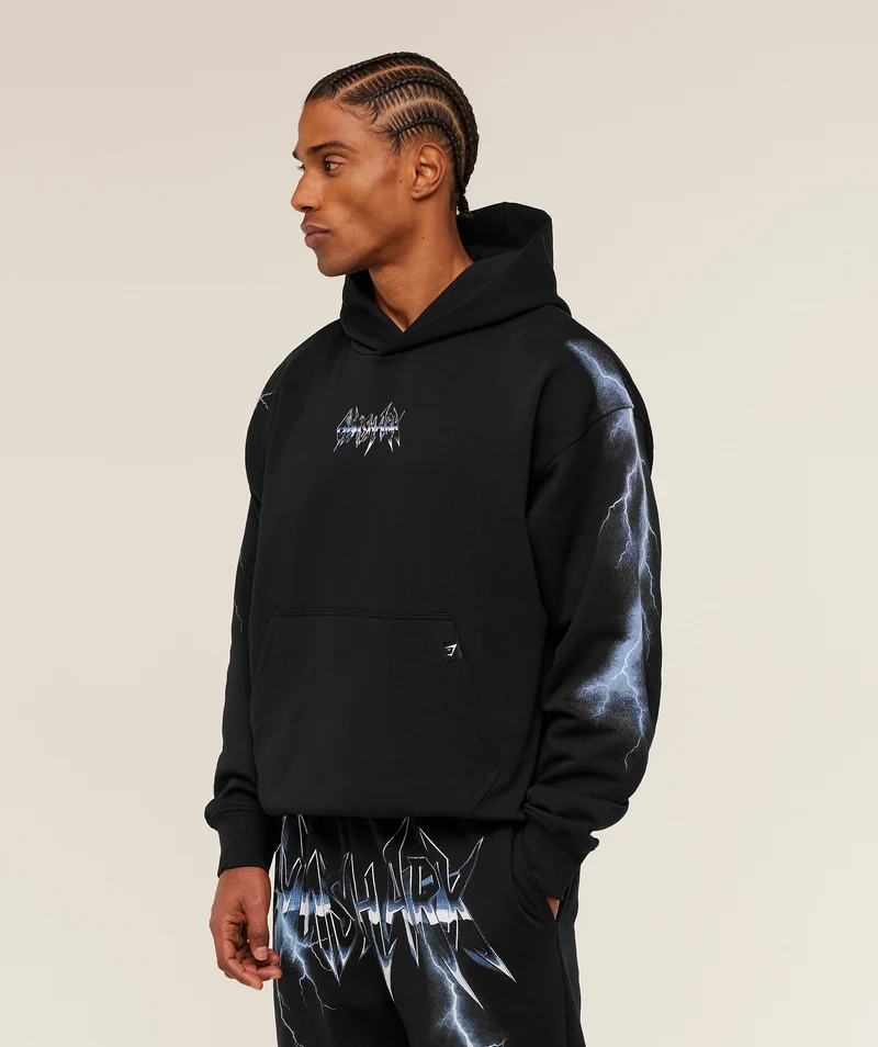 Gymshark Eagle Band Style Graphic Hoodie - Black