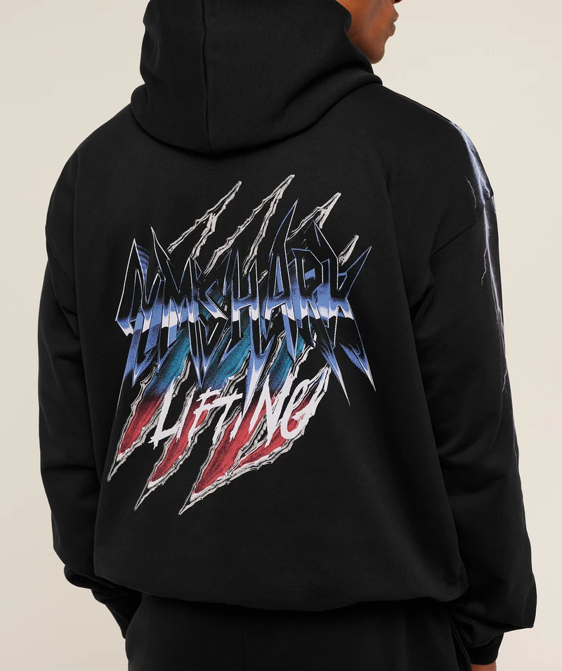 Gymshark Eagle Band Style Graphic Hoodie - Black