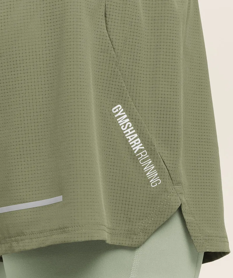 Gymshark Running 4" 2-in-1 Shorts - Grounded Green/Haze Green