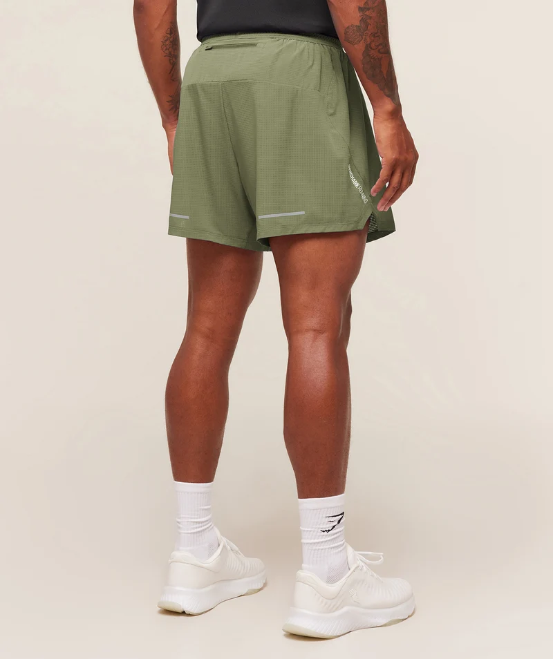 Gymshark Running 5" Shorts - Grounded Green
