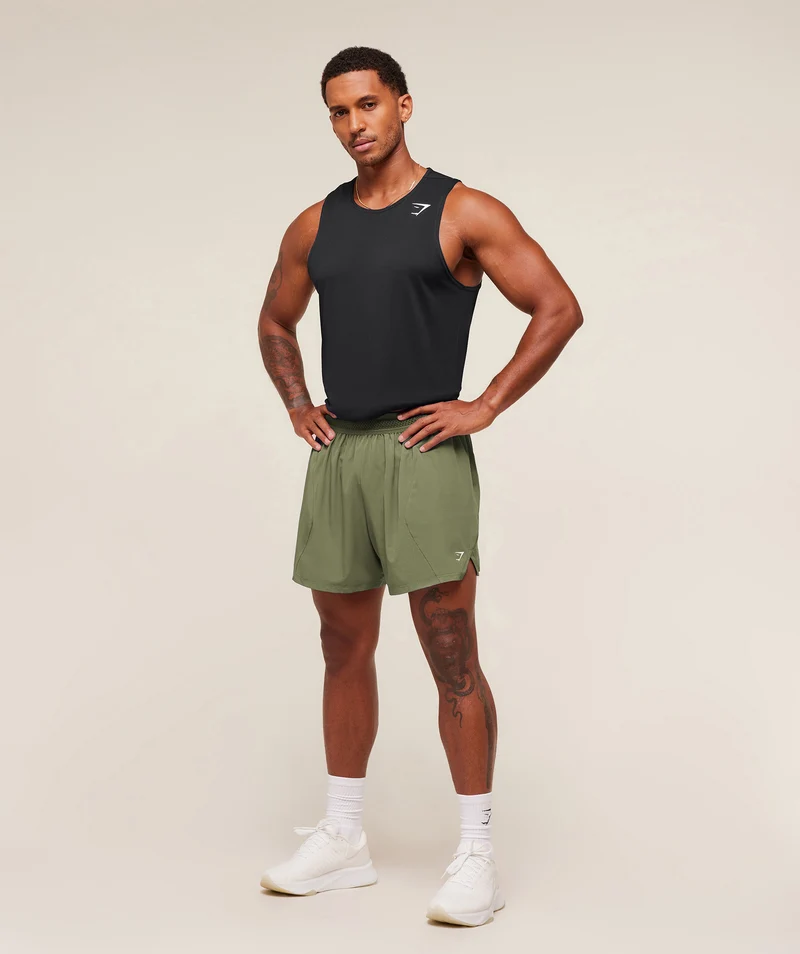 Gymshark Running 5" Shorts - Grounded Green