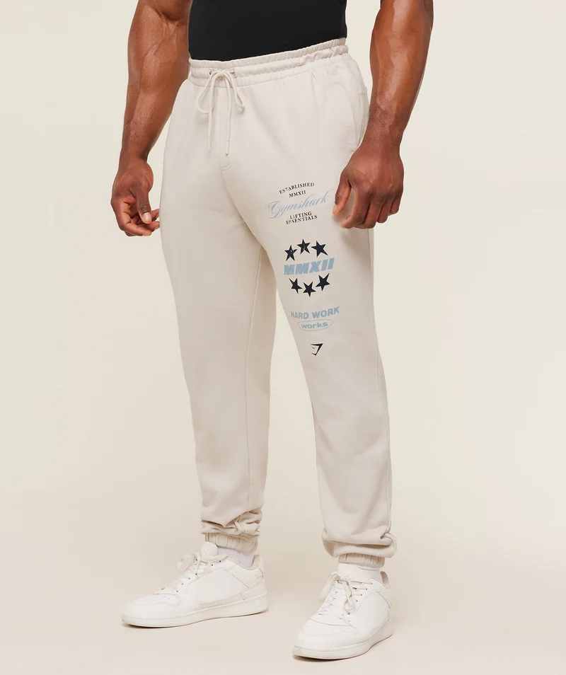 Gymshark Global Lifting Graphic Pants - Tinted White