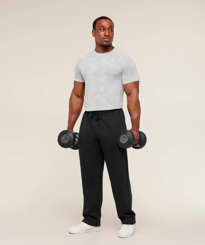 Gymshark Geo Seamless T-Shirt - Light Grey/Smokey Grey