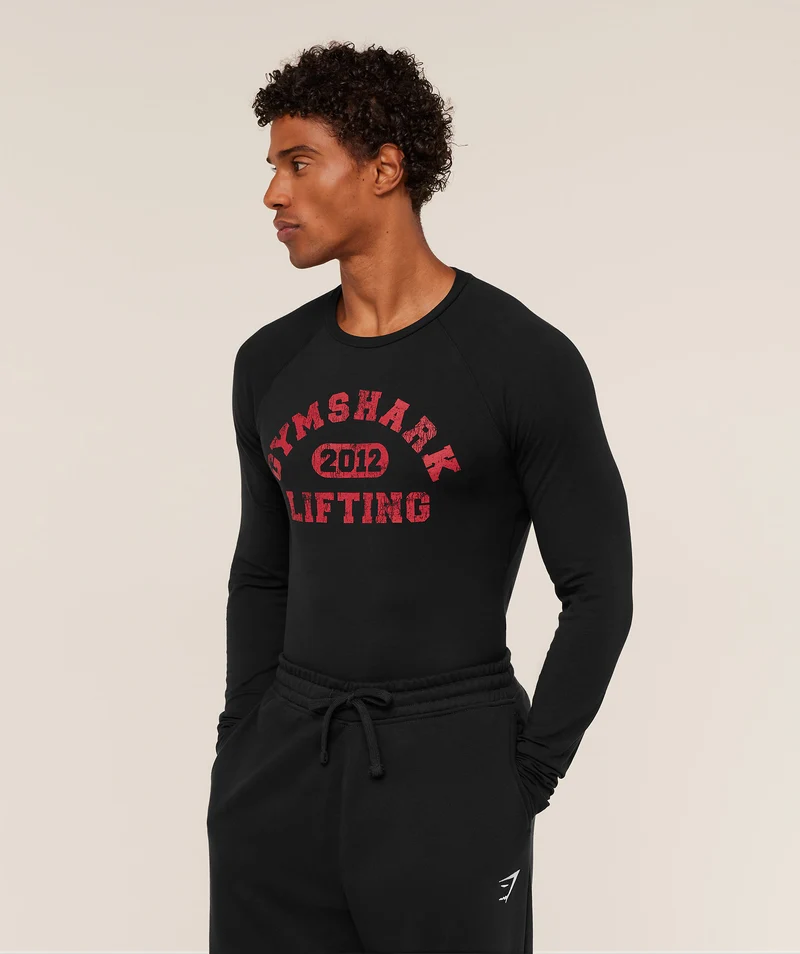 Gymshark Lifting Long Sleeve T-Shirt - Black