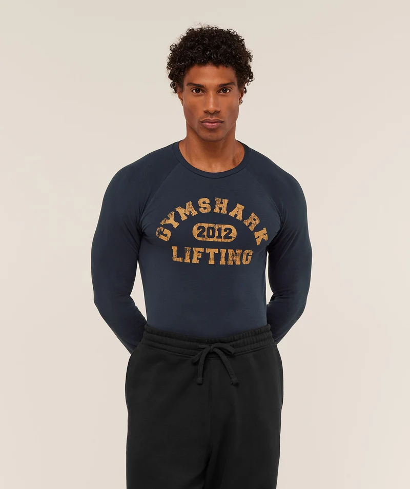 Gymshark Lifting Long Sleeve T-Shirt - Heavy Blue