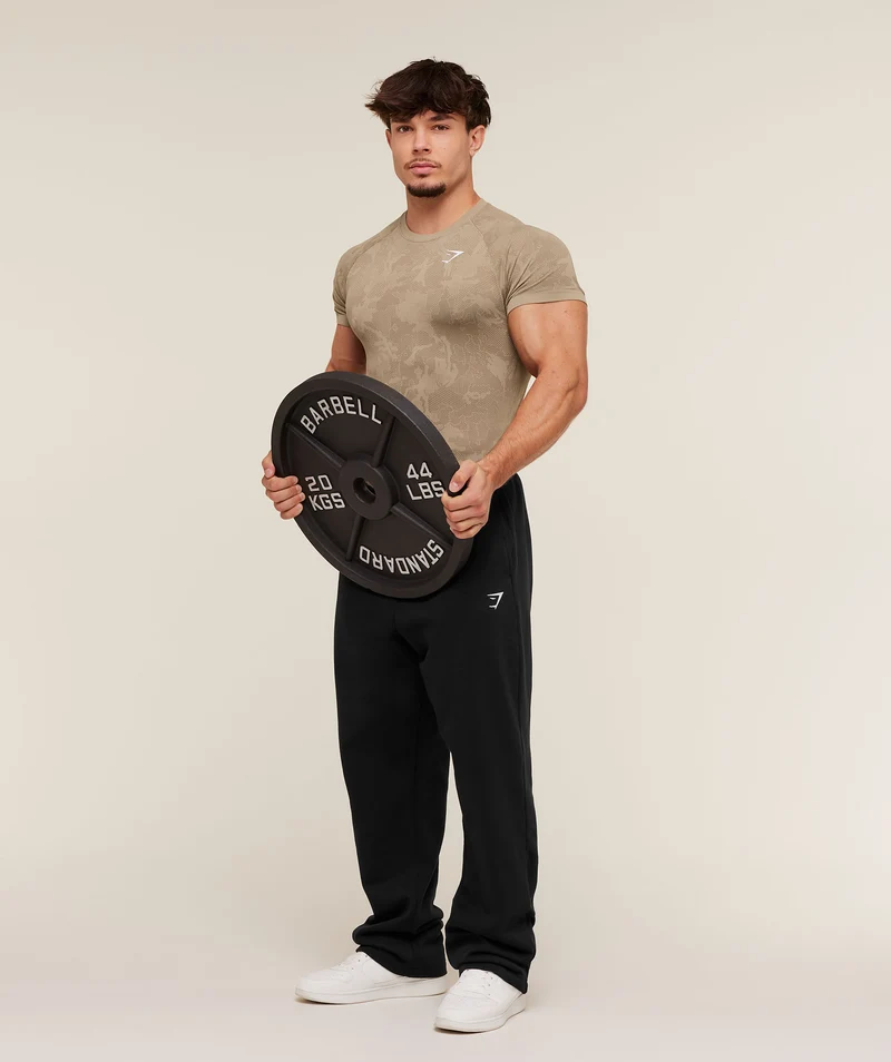 Gymshark Geo Seamless T-Shirt - Cement Brown/Soul Brown