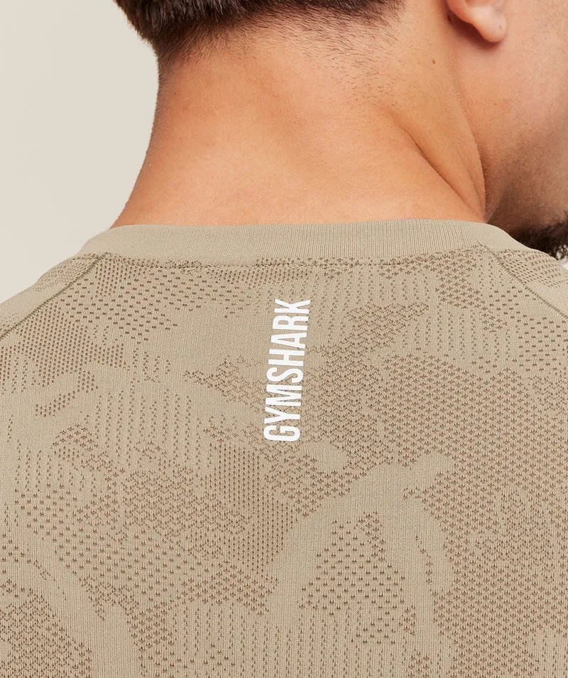 Gymshark Geo Seamless T-Shirt - Cement Brown/Soul Brown
