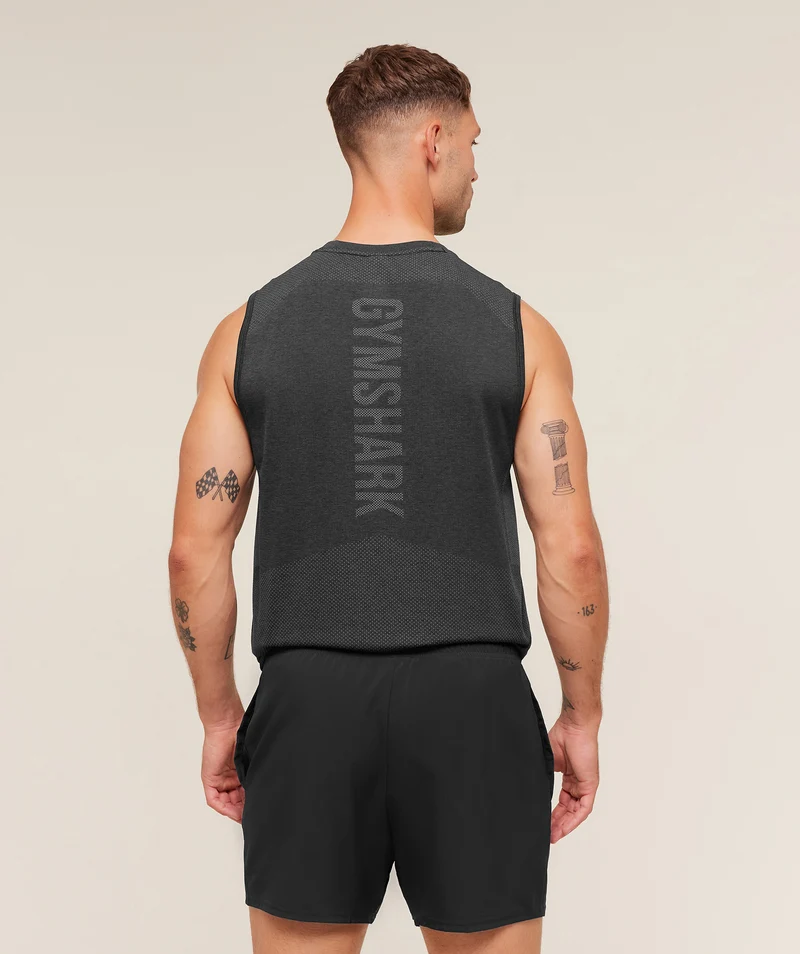 Gymshark Lightweight Seamless Tank - Black/Silhouette Grey
