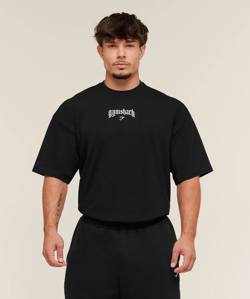 Gymshark Outline Graphic T-Shirt - Black
