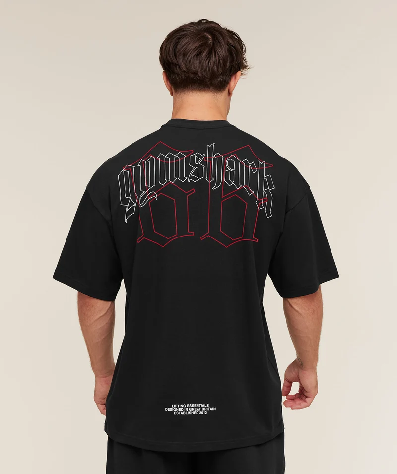 Gymshark Outline Graphic T-Shirt - Black