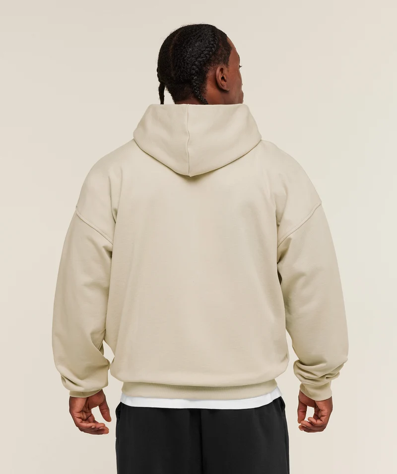 Gymshark Layered Graphic Zip Up Hoodie - Pebble Grey