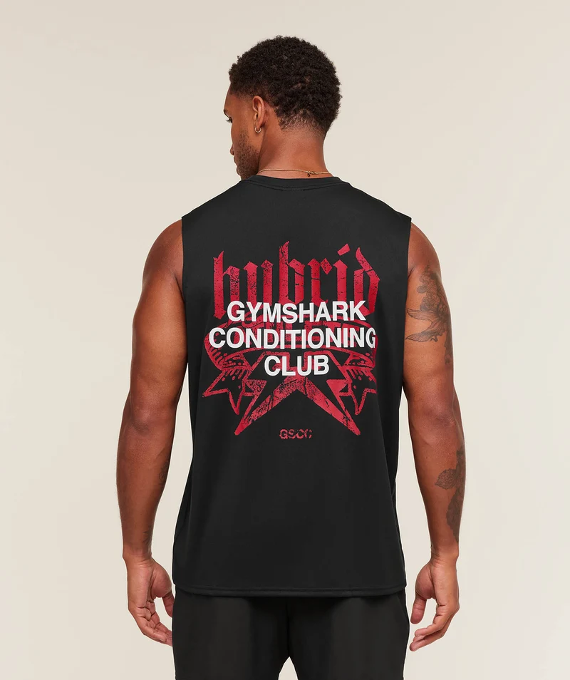 Gymshark Hybrid Graphic Tank - Black