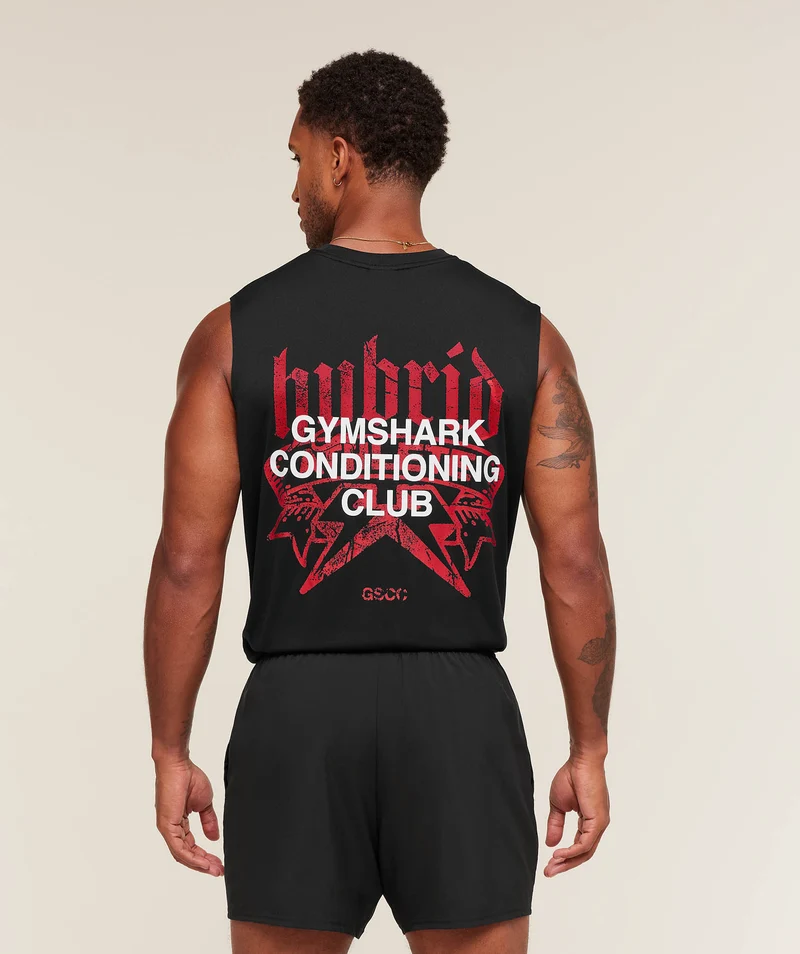 Gymshark Hybrid Graphic Tank - Black