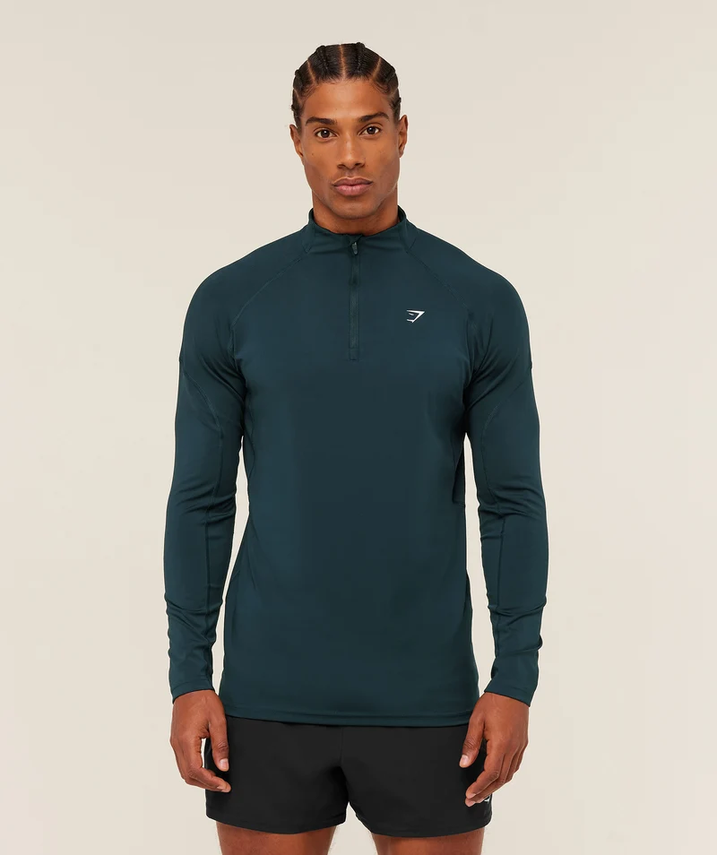 Gymshark Performance 1/4 Zip - Deep Petrol Blue