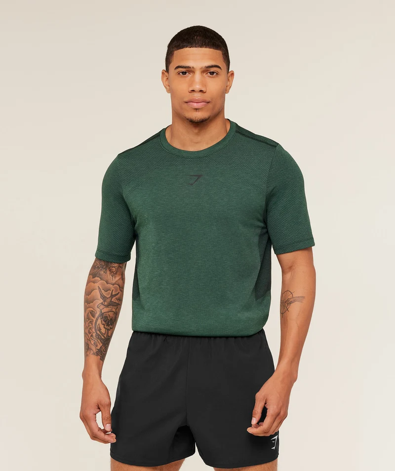 Gymshark Lightweight Seamless T-Shirt - Victory Green/Marl