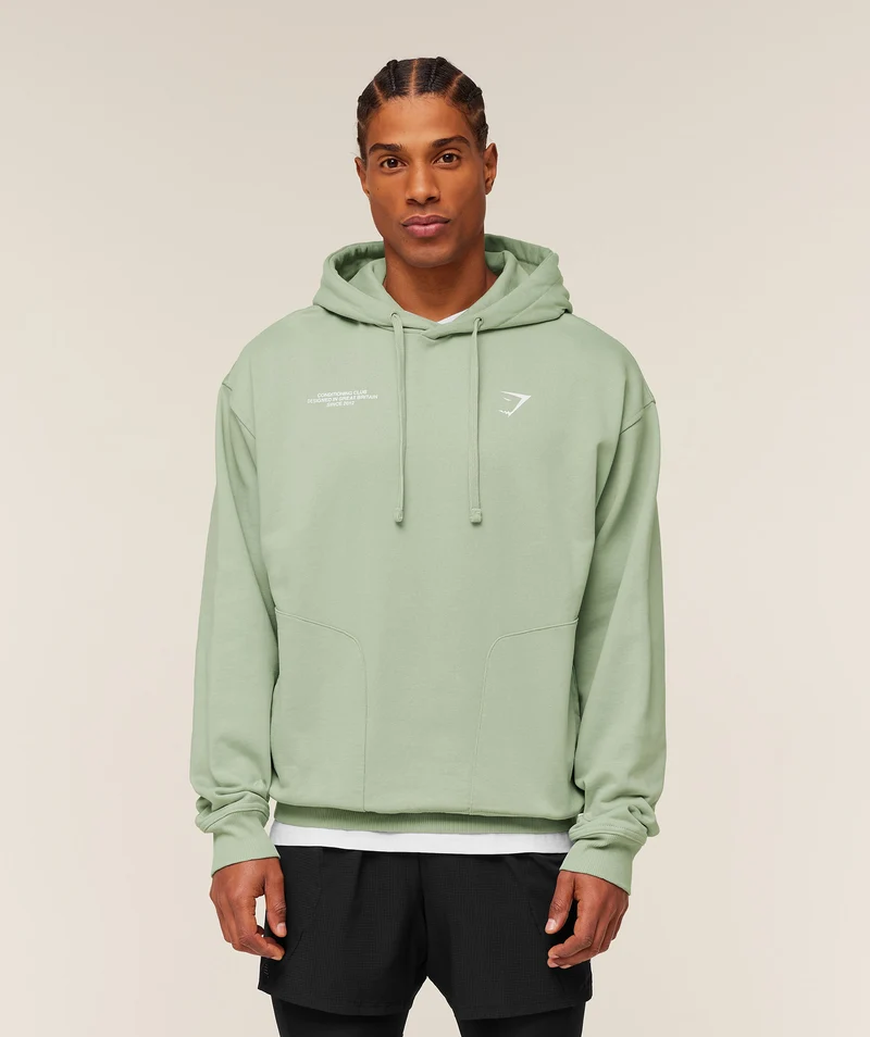 Gymshark Conditioning Club Hoodie - Haze Green/White