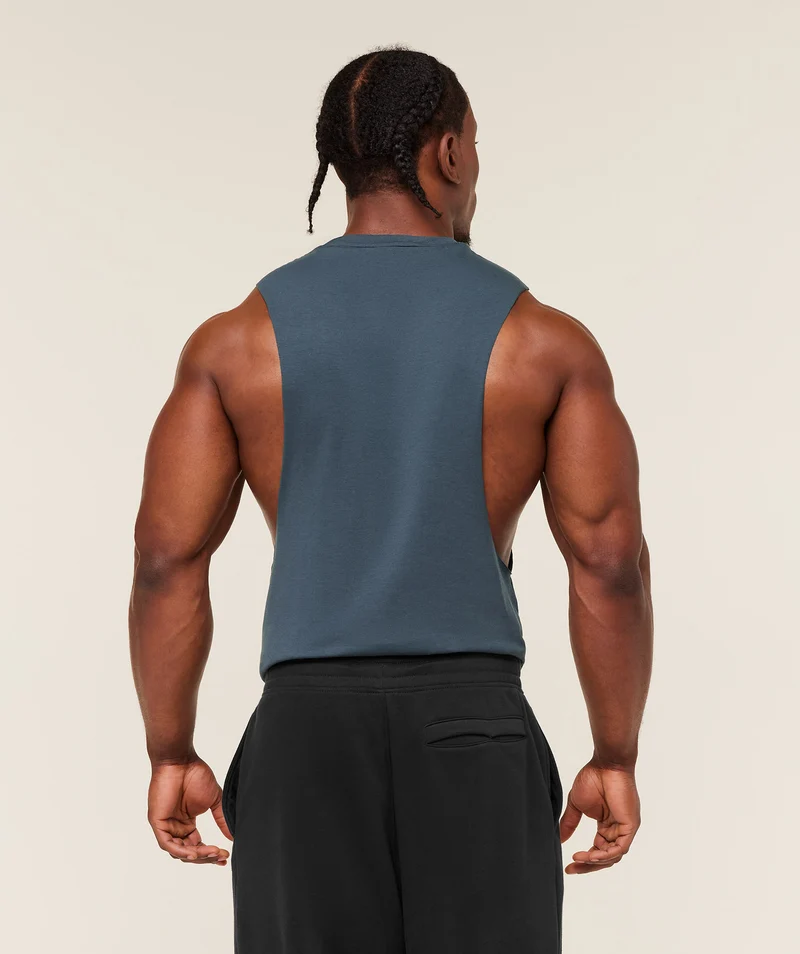 Gymshark Critical Drop Arm Tank - Stealth Blue