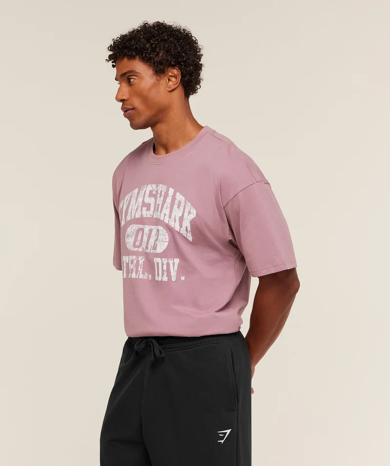 Gymshark Athletic Division Graphic T-Shirt - Calm Pink