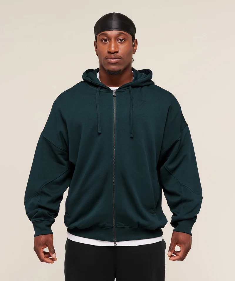 Gymshark Power Zip Up Hoodie - Deep Petrol Blue