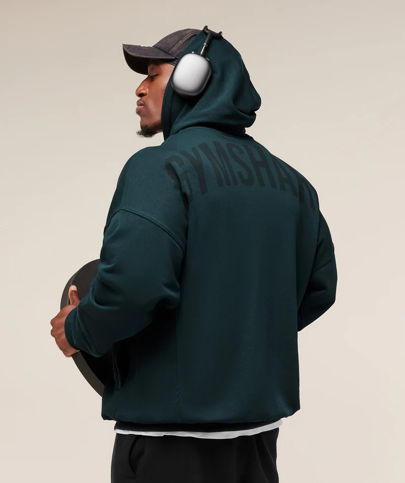 Gymshark Power Zip Up Hoodie - Deep Petrol Blue