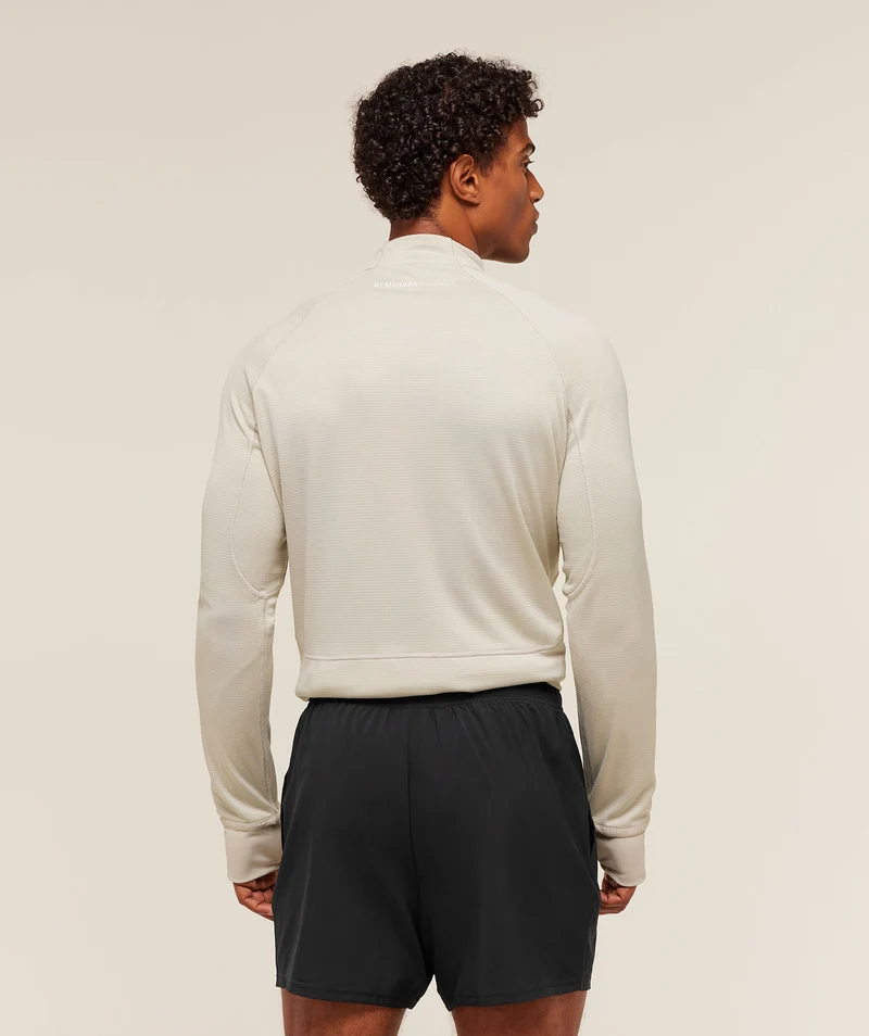 Gymshark Running 1/4 Zip - Pebble Grey