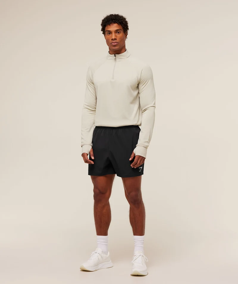 Gymshark Running 1/4 Zip - Pebble Grey