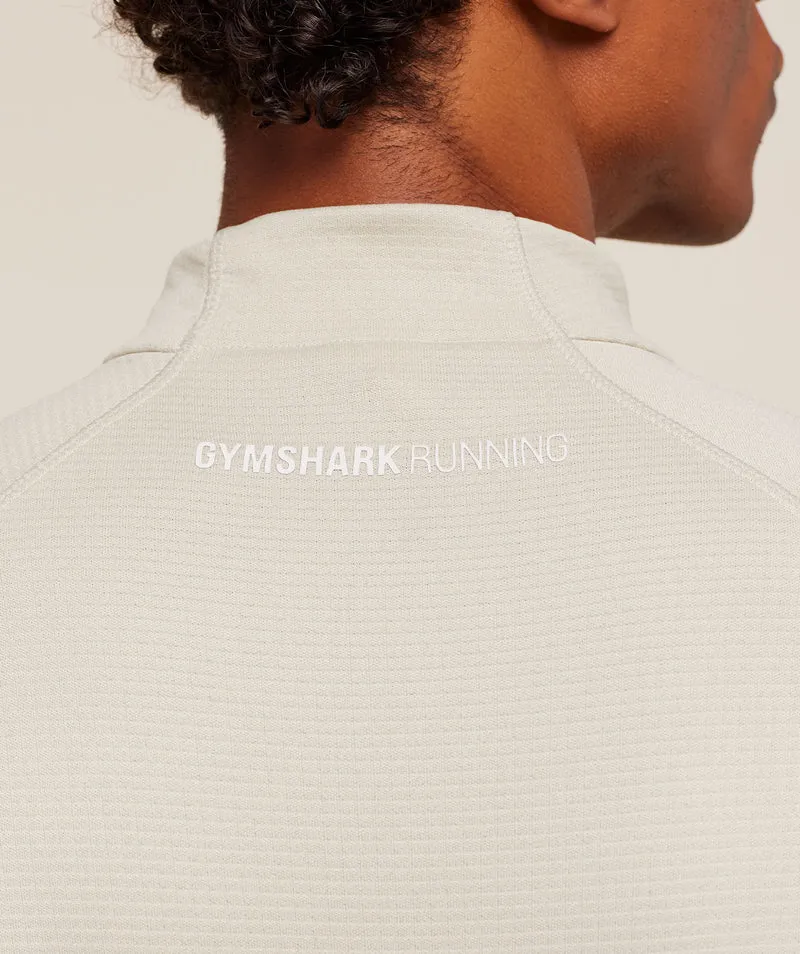 Gymshark Running 1/4 Zip - Pebble Grey