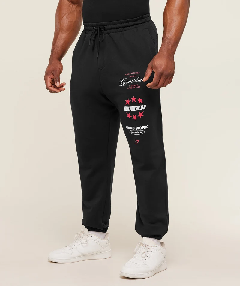 Gymshark Global Lifting Graphic Pants - Black