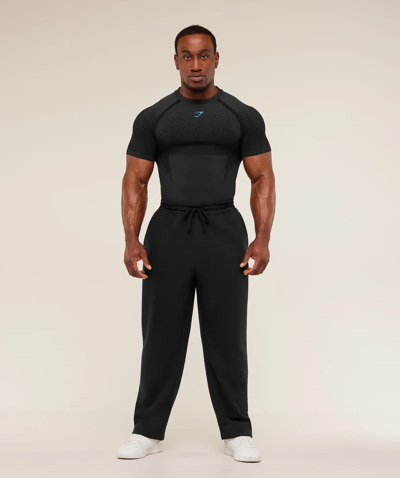 Gymshark Shadow Seamless T Shirt - Black/Brand Blue