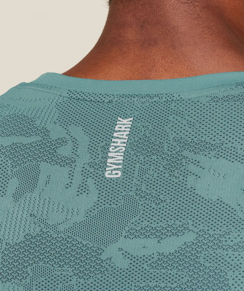 Gymshark Geo Seamless Tank - Storm Blue/Stealth Blue
