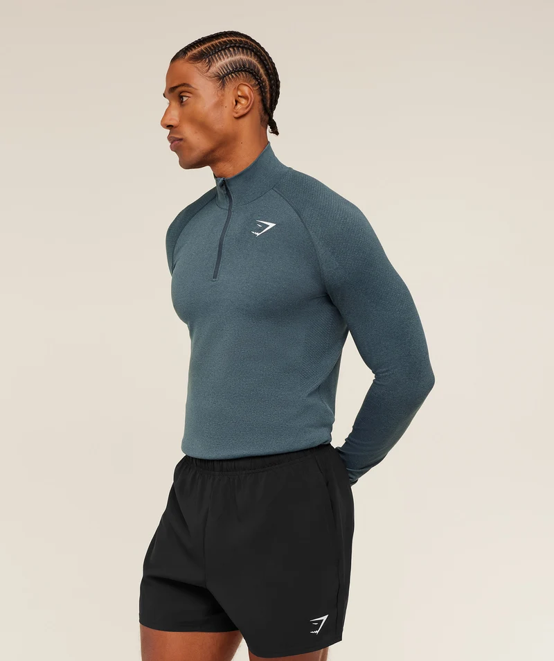 Gymshark Vital Seamless 1/4 Zip - Iron Blue/Stealth Blue