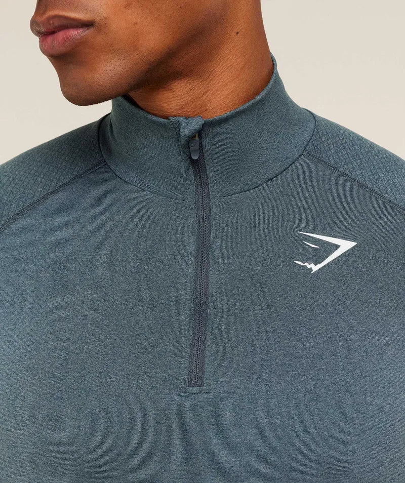 Gymshark Vital Seamless 1/4 Zip - Iron Blue/Stealth Blue