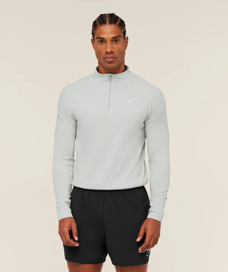Gymshark Performance 1/4 Zip - Light Grey