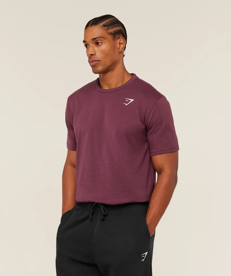 Gymshark Crest T-Shirt - Impact Burgundy