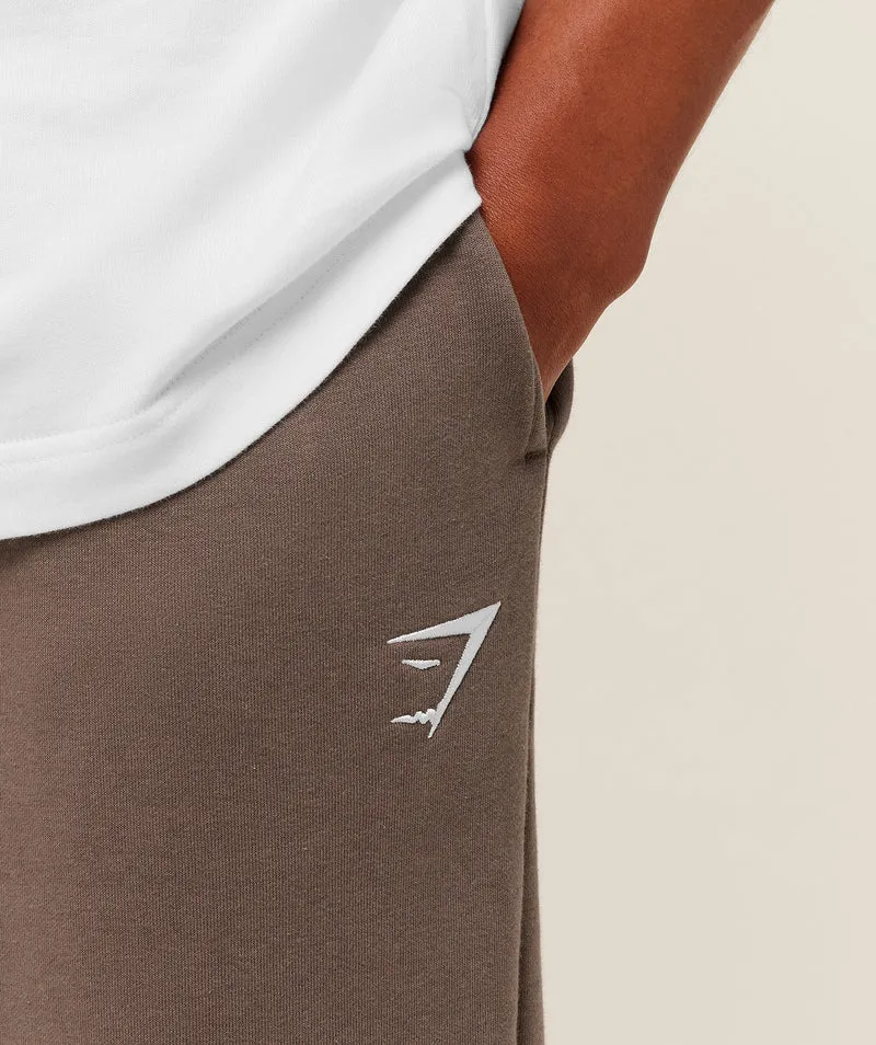 Gymshark Crest Straight Leg Joggers - Soft Brown
