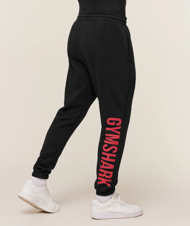 Gymshark Power Wordmark Jogger - Black/Conditioning Red