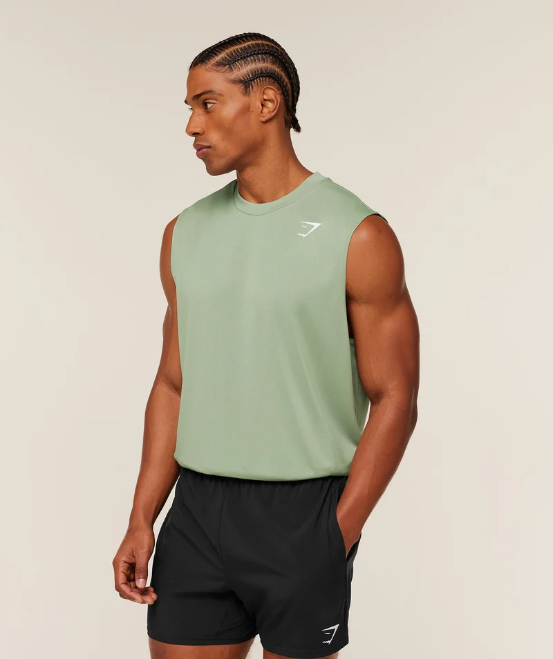 Gymshark Oversized Performance Tank - Haze Green