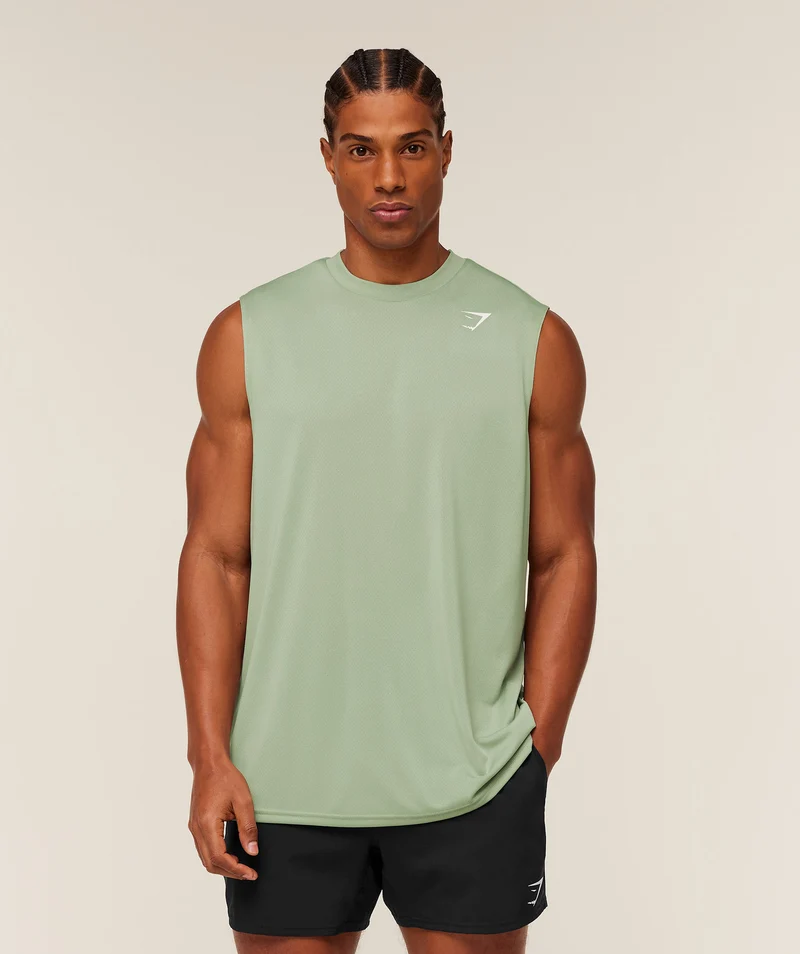 Gymshark Oversized Performance Tank - Haze Green