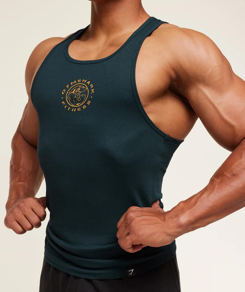 Gymshark Lifting Club Ribbed Tank - Deep Petrol Blue
