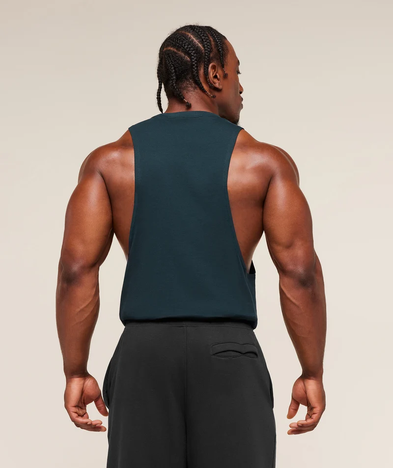 Gymshark Legacy Drop Arm Tank - Deep Petrol Blue