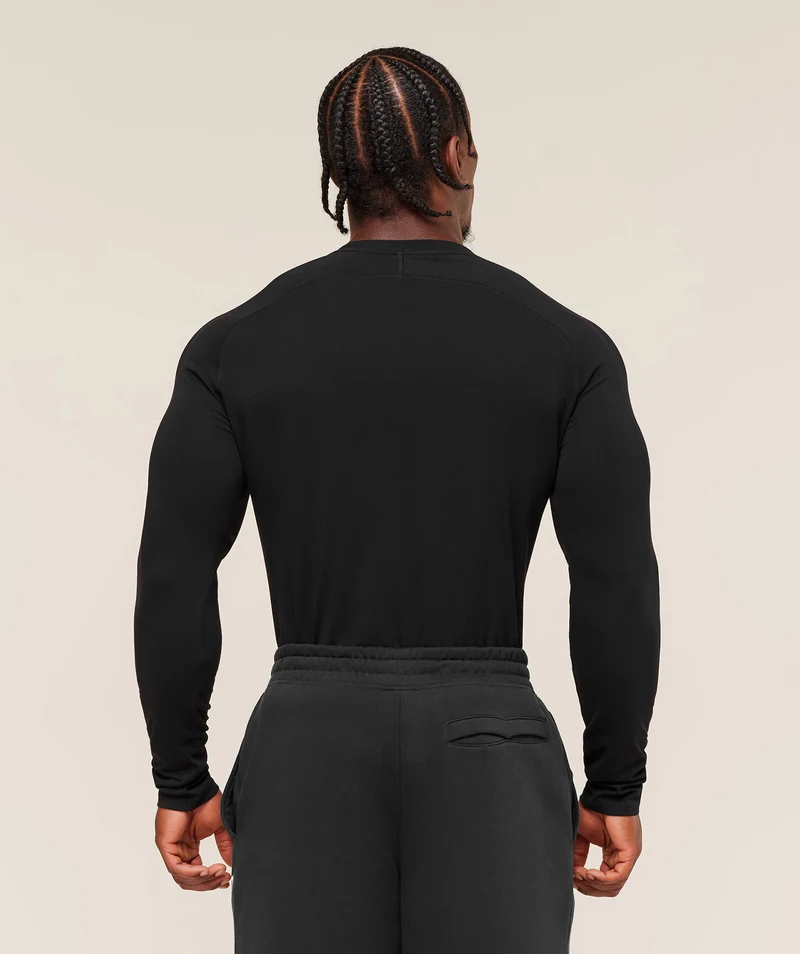 Gymshark Prime Long Sleeve T-Shirt - Black/Vivid Red