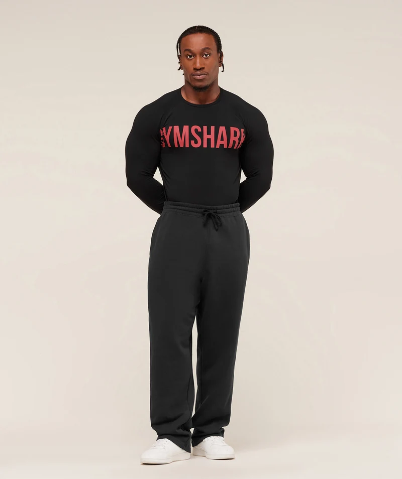 Gymshark Prime Long Sleeve T-Shirt - Black/Vivid Red