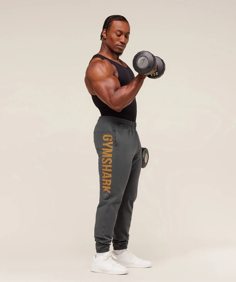 Gymshark Prime Joggers - Onyx Grey/Antique Gold
